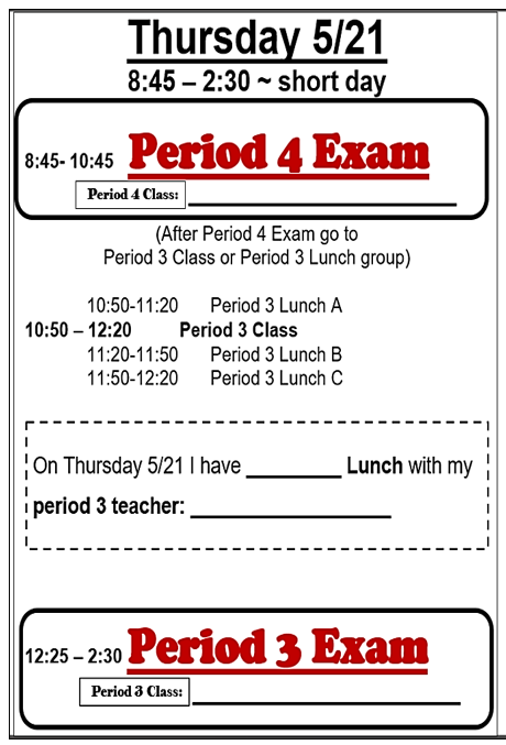 thursday schedule
