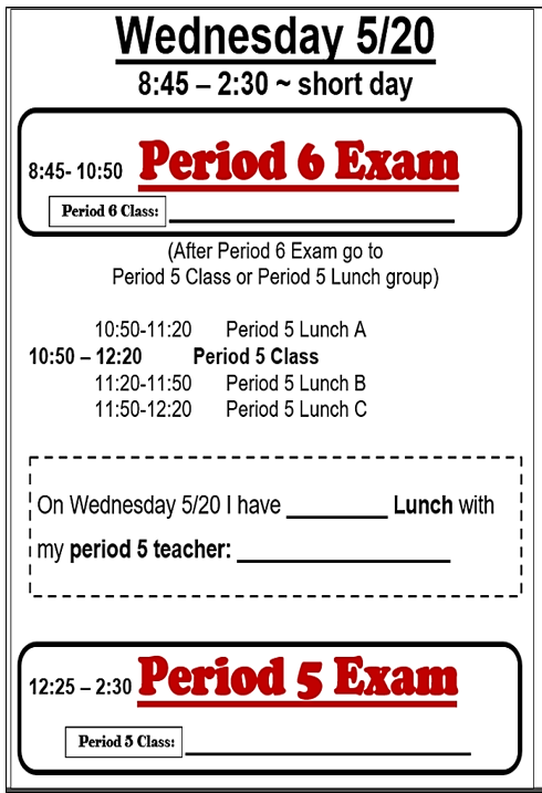 wednesday schedule