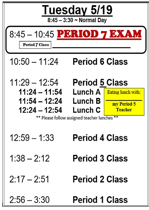 tues schedule