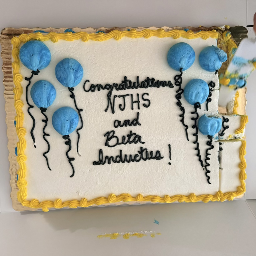 cake with the words congratulations njhs and beta inductees