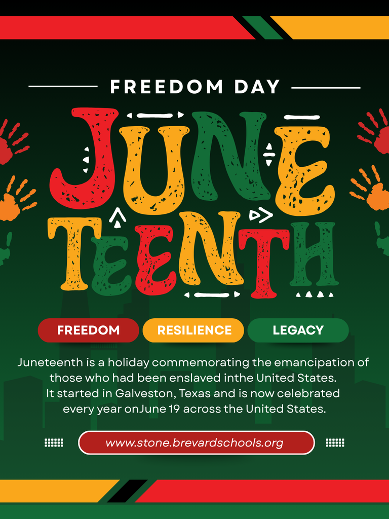 Freedom Day Juneteenth post with the words Freedom Resilience Legacy uneteenth is a holiday commemorating the emancipation of  those who had been enslaved inthe United States.  It started in Galveston, Texas and is now celebrated  every year onJune 19 across the United States.