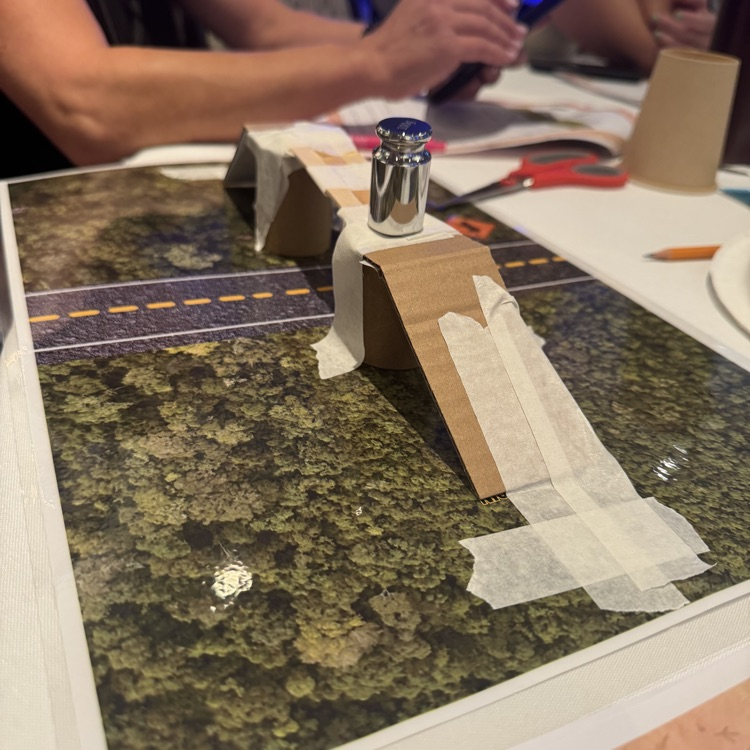 a land bridge made from recycled material constructed by some of the Tech Integrators 
