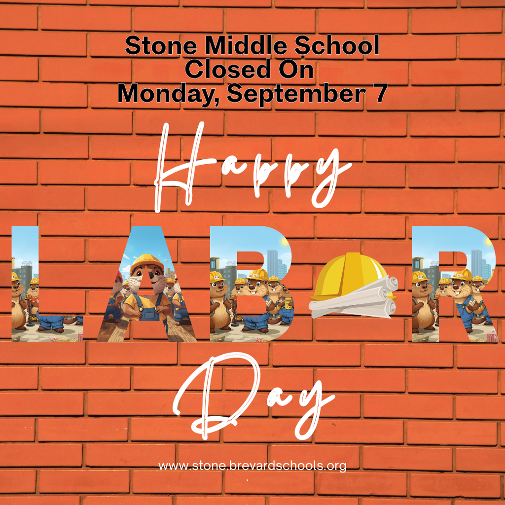 orange bricks with the words stone middle closed on monday  september 7ty closed happy labor day see you on tuesday