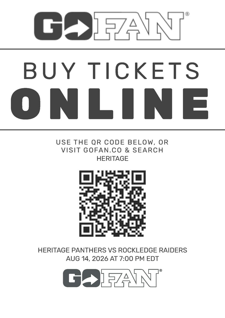go fan ticket information for game at Heritage HS