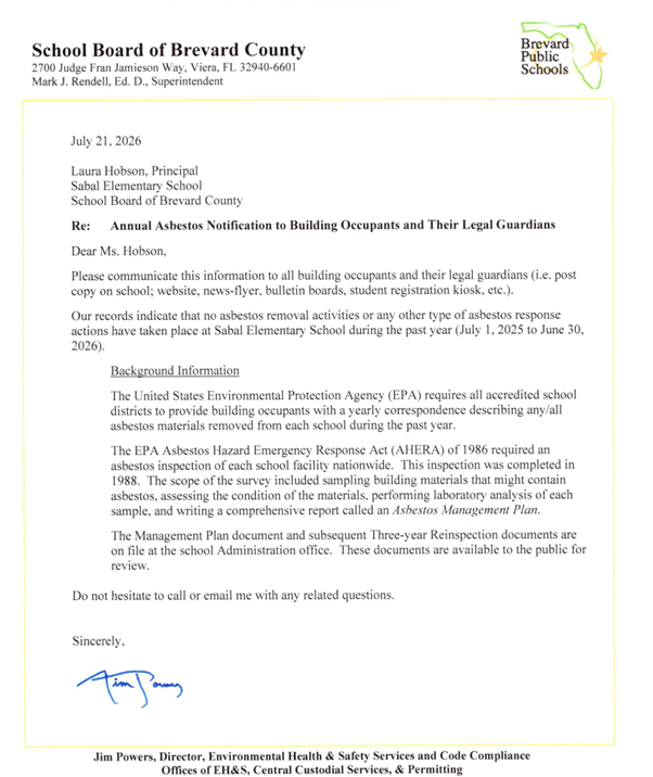 Annual Asbestos Memo