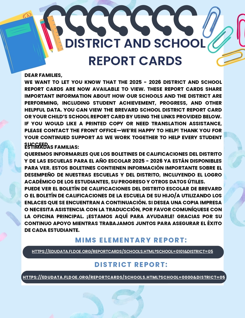 District and School Report Cards