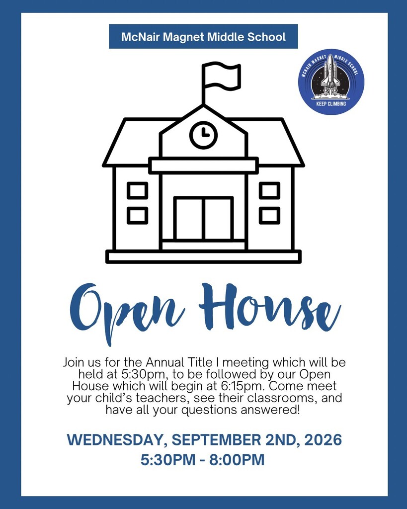 Flyer for Title 1 Meeting and Open House