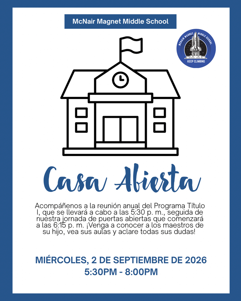 Flyer for Title 1 Meeting and Open House in Spanish