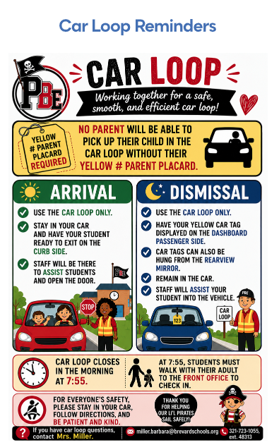 Car Loop Reminders AM and PM