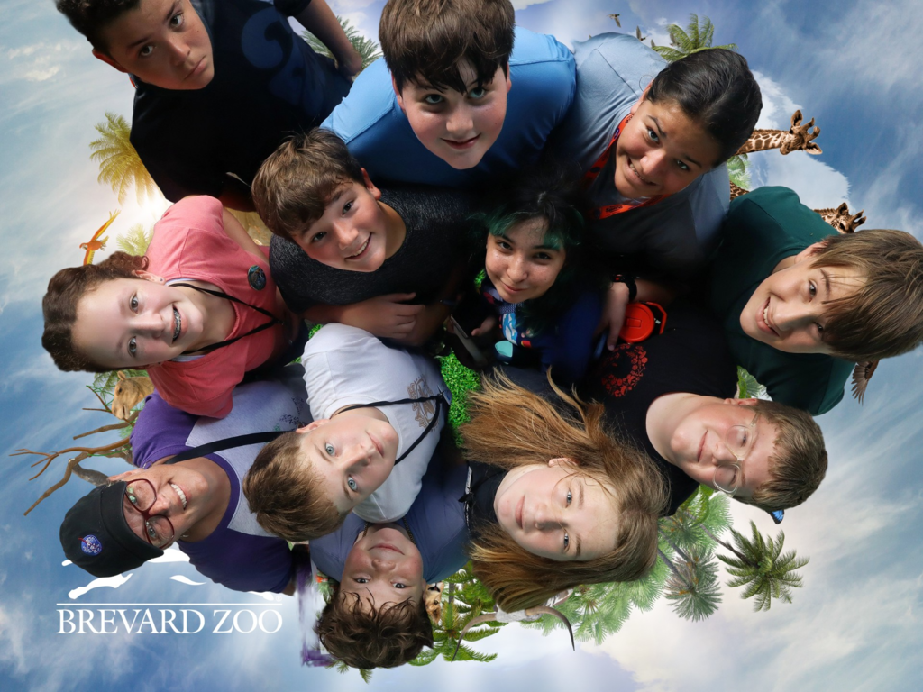 image of students on the train from the brevard zoo field trip