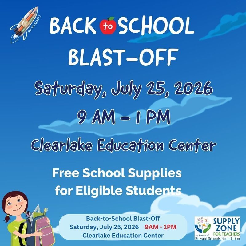 Back to school Blast off flyer with above information