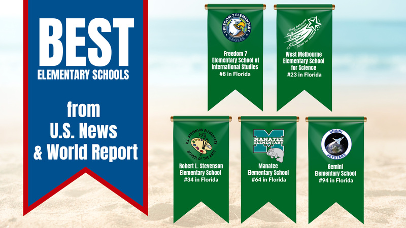 Best Elementary Schools: Freedom 7, west melbourne, Stevenson Elementary, Manatee Elementary and Gemini Elementary ranked by US News and World report
