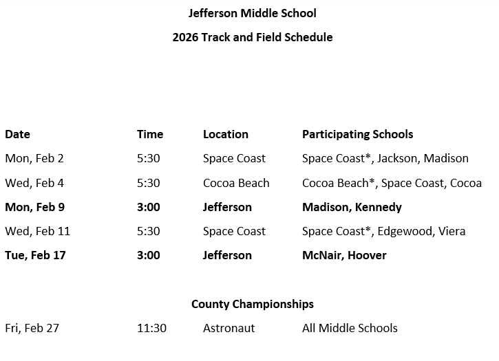 Track Schedule