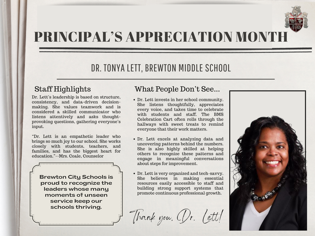 HAPPY PRINCIPAL'S MONTH TO ALL OF OUR PRINCIPALS AT BCS