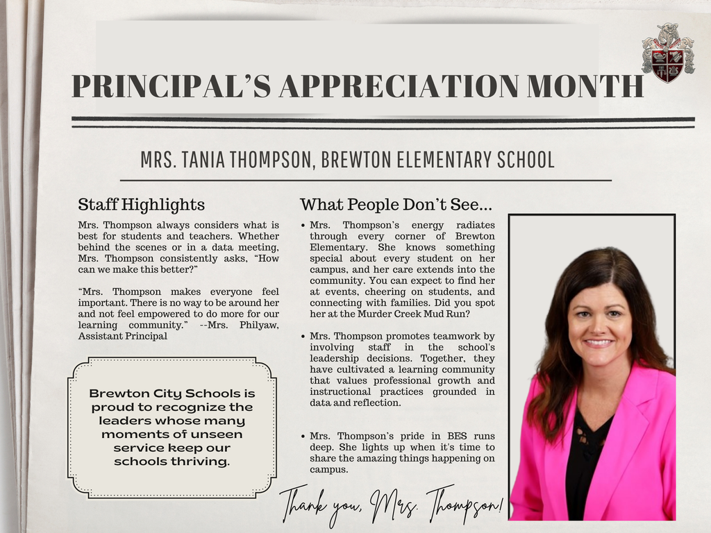 HAPPY PRINCIPAL'S MONTH TO ALL OF OUR PRINCIPALS AT BCS