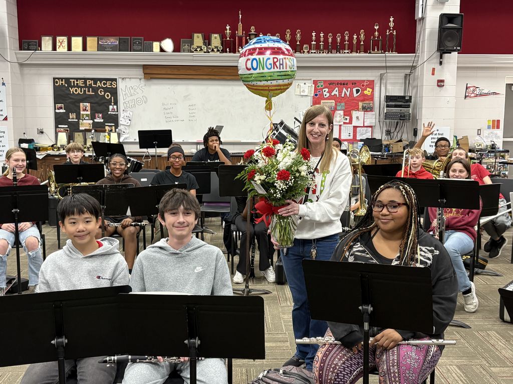 Mrs. Rhodes and some students. 