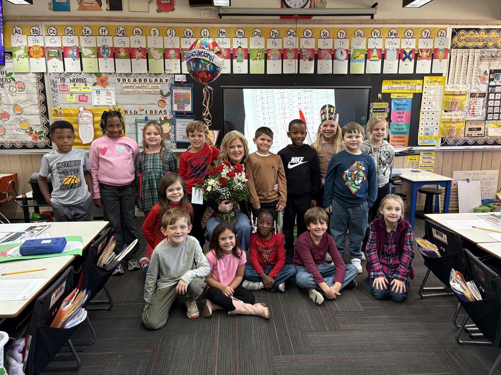 Mrs. Rowell and some students. 