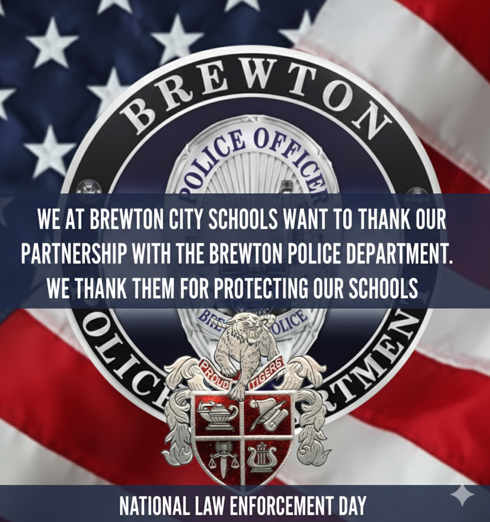 On National Law Enforcement Day,  we want to thank the Brewton Police Department for their help in protecting our schools and students. 