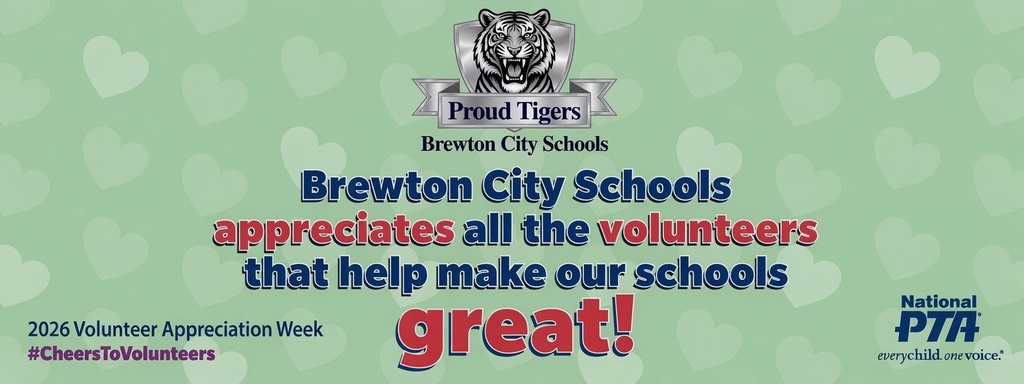National Public School Volunteer Week 2026 is observed April 20–24, 2026. This week honors parents, caregivers, and community partners who support student learning, school climate, and classroom activities. We at BCS want to thank all our volunteers that help take care of our schools. Thanks for all that you do!