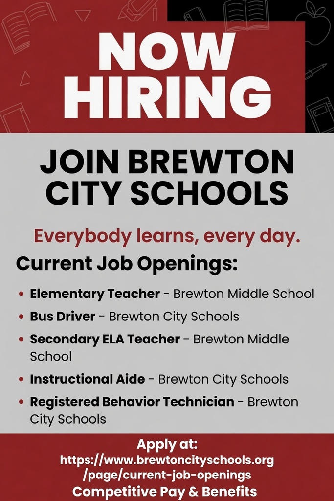 Brewton City Schools is hiring!!!