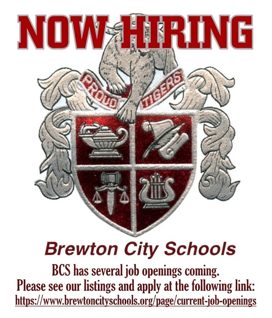 Brewton City Schools has posted a few more openings for the upcoming school year. Please check our website for the listings and to apply.