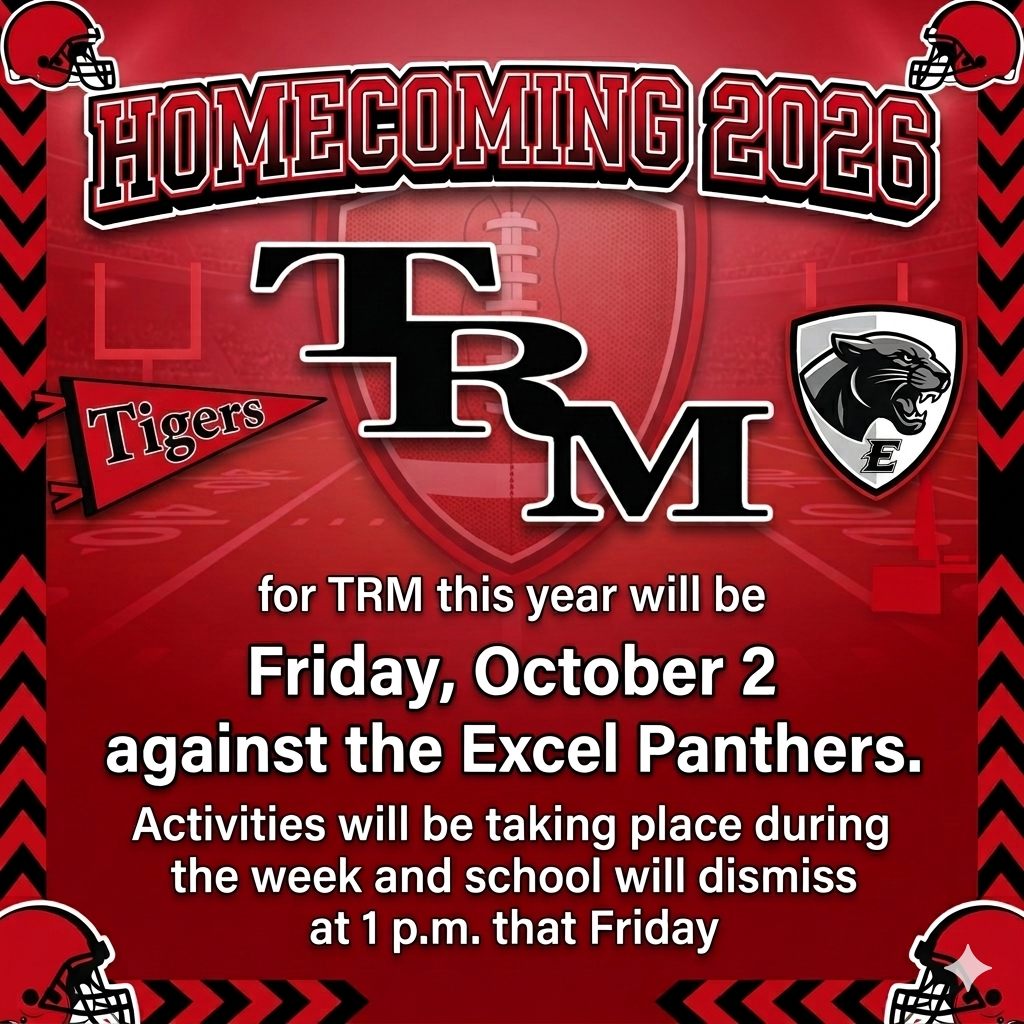 Homecoming 2026 will be on Friday, October 2. School will dismiss at 1 p.m.