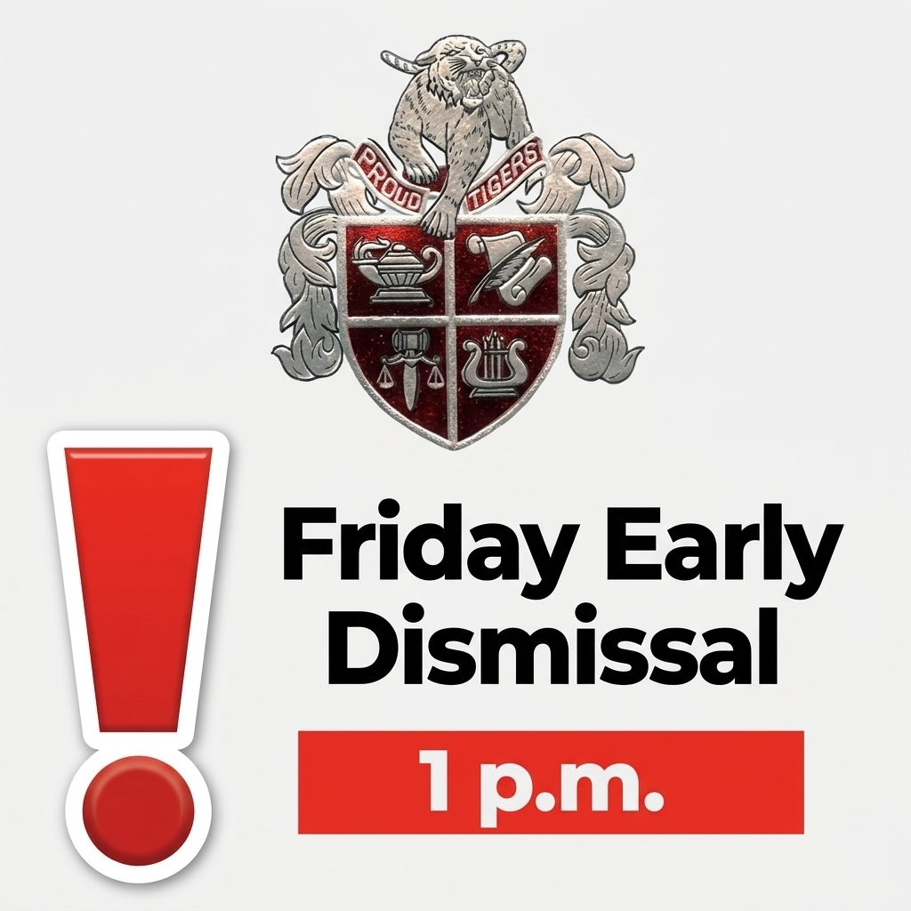 Just a reminder that BCS will have an early dismissal tomorrow (Friday, Oct. 2) at 1 p.m. for Homecoming. Today (Thursday) is a normal day of school. The football game is the only thing that has been changed.