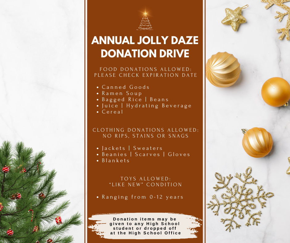 Annual Jolly Daze Donation Drive Bridgeport School District