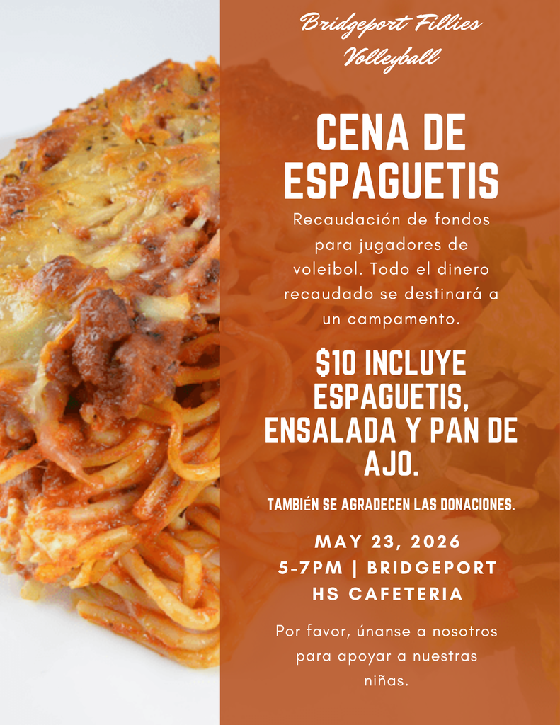 Spanish version flyer for spaghetti feed