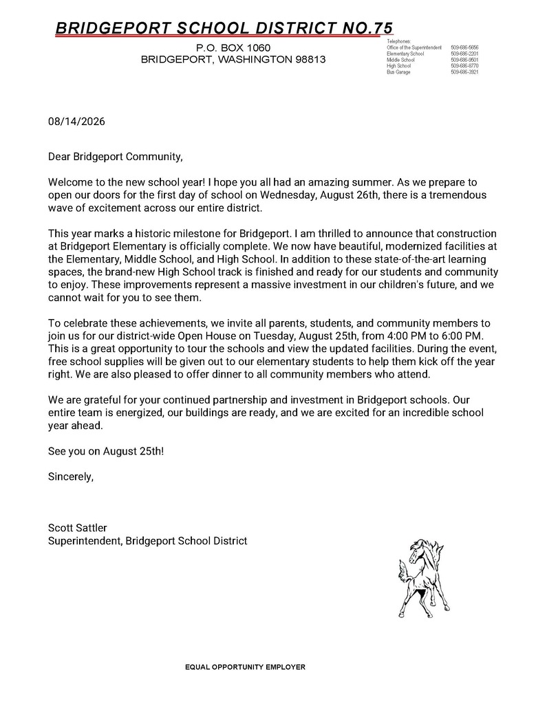 Community Letter Open House
