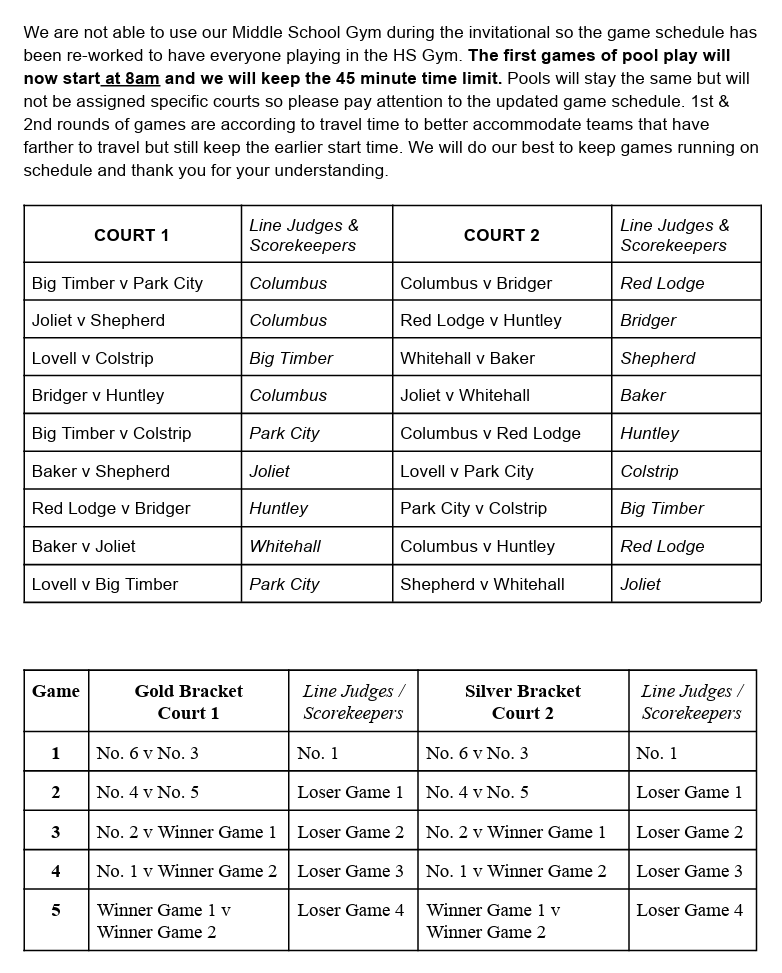 BHS Athletic Schedule