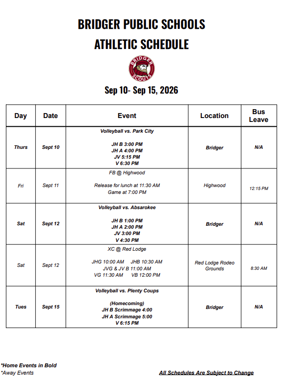 schedule