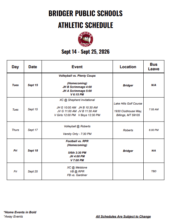 schedule