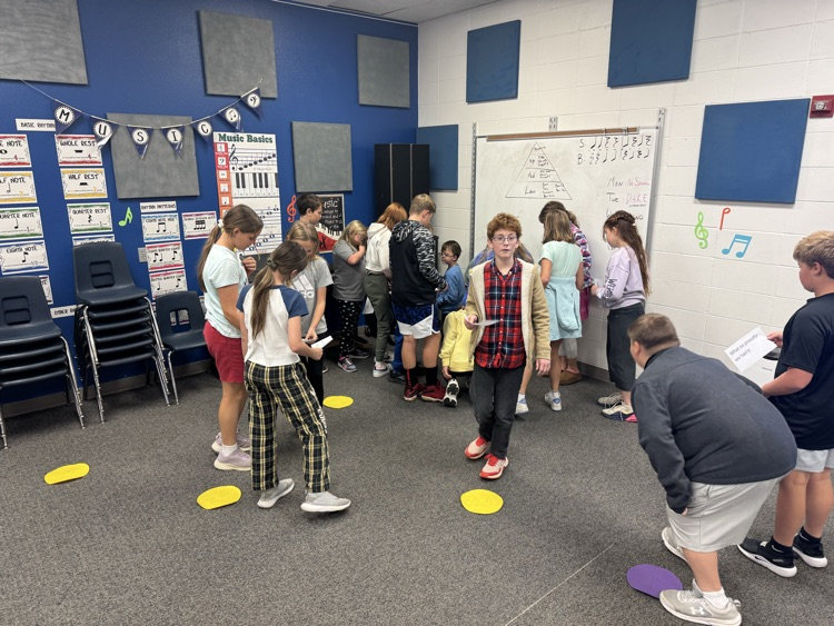 5th grade figuring out the lyrics to the National Anthem.