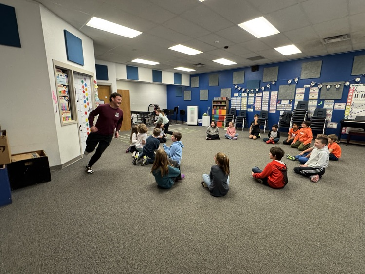 Mr Bailey (the young one) enjoyed playing with the 3rd grade.