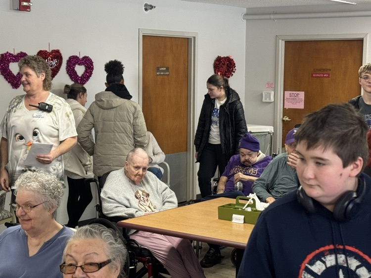 Students made their way around to visit.