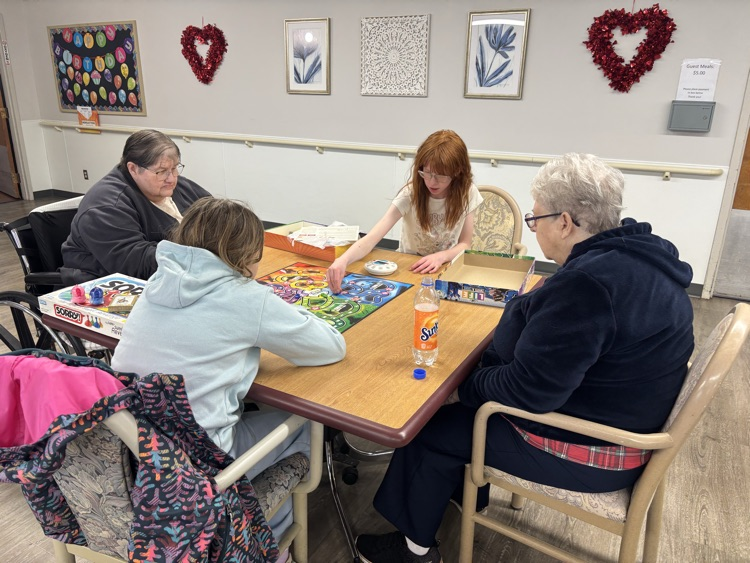Board games at the nursing home today! 😊