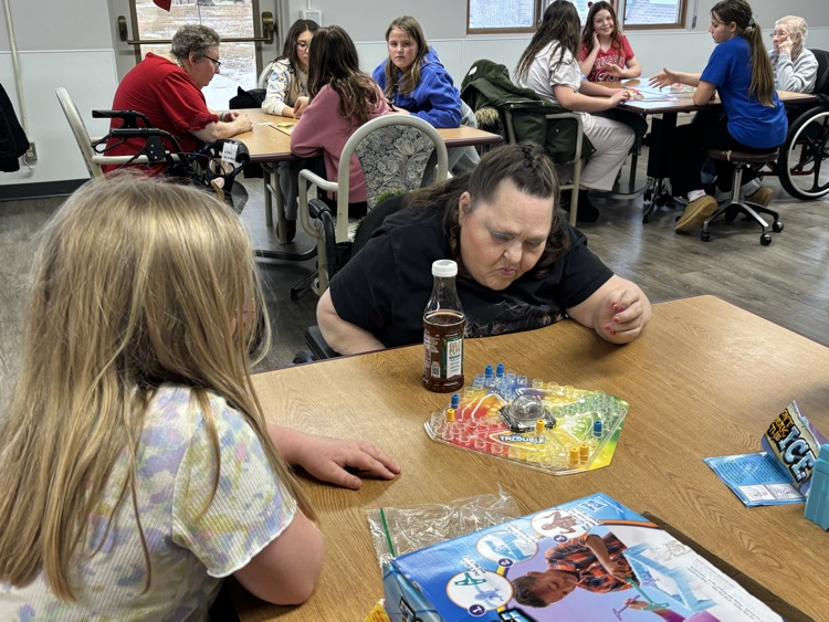Board games at the nursing home today! 😊
