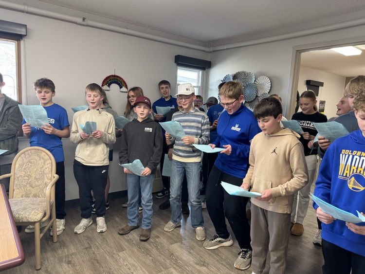 A bunch of the boys singing out.