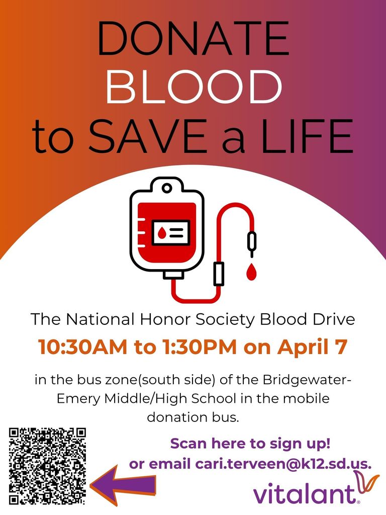 Blood drive on April 7 at the high school
