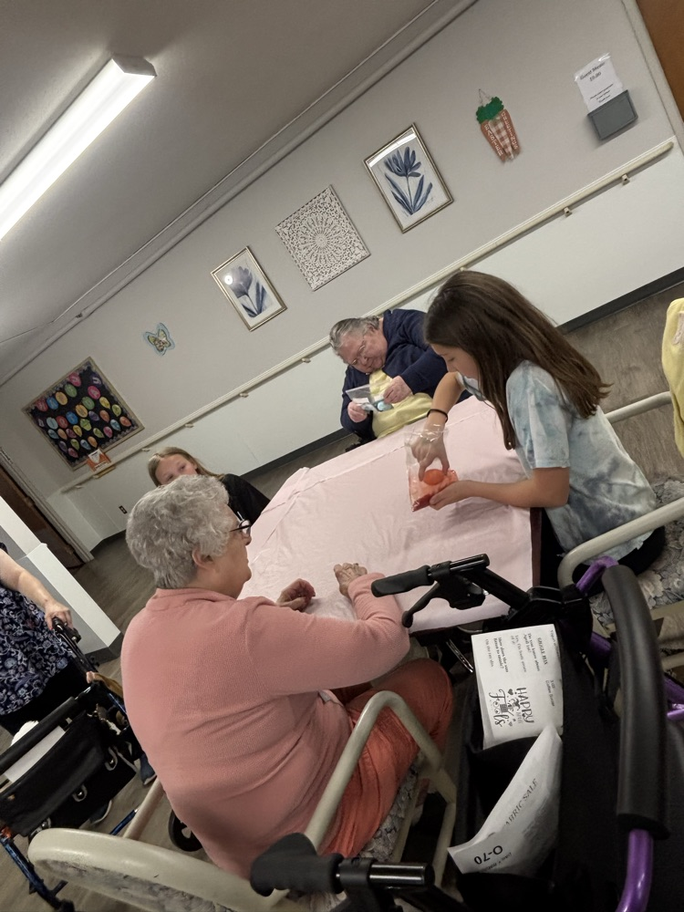 Dying Easter eggs with the residents! 🐣