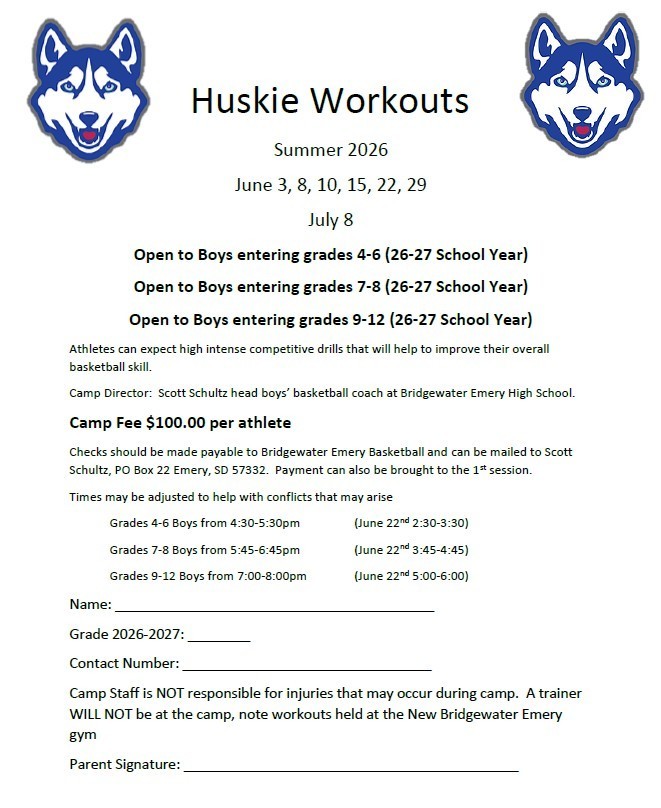 Huskies Boys Basketball Workouts