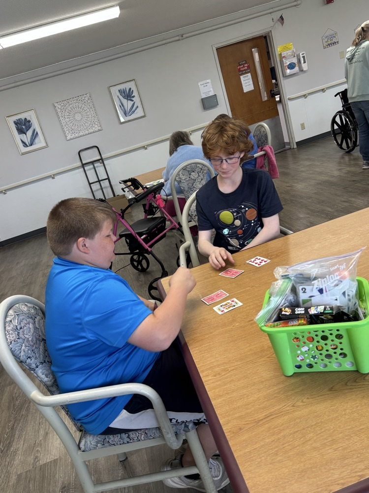 Board games and ice cream with our friends at the nursing home!