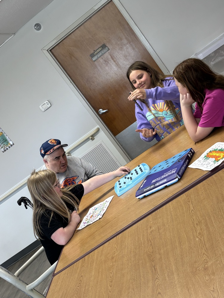 Board games and ice cream with our friends at the nursing home!