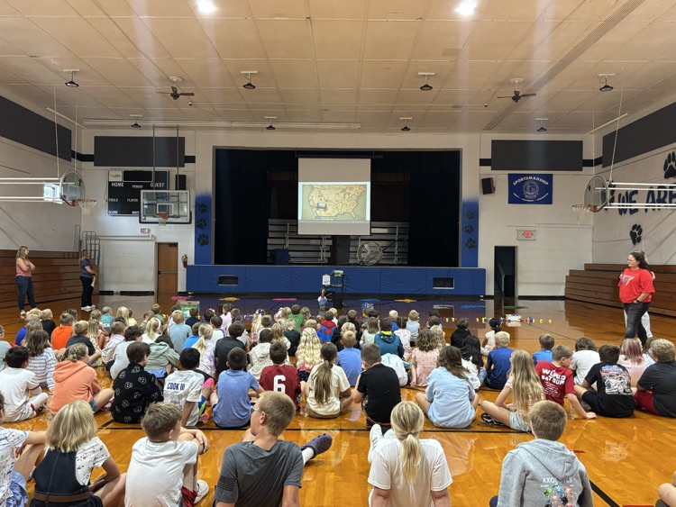 Our first assembly this year about our trip on the Oregon Trail! 😊