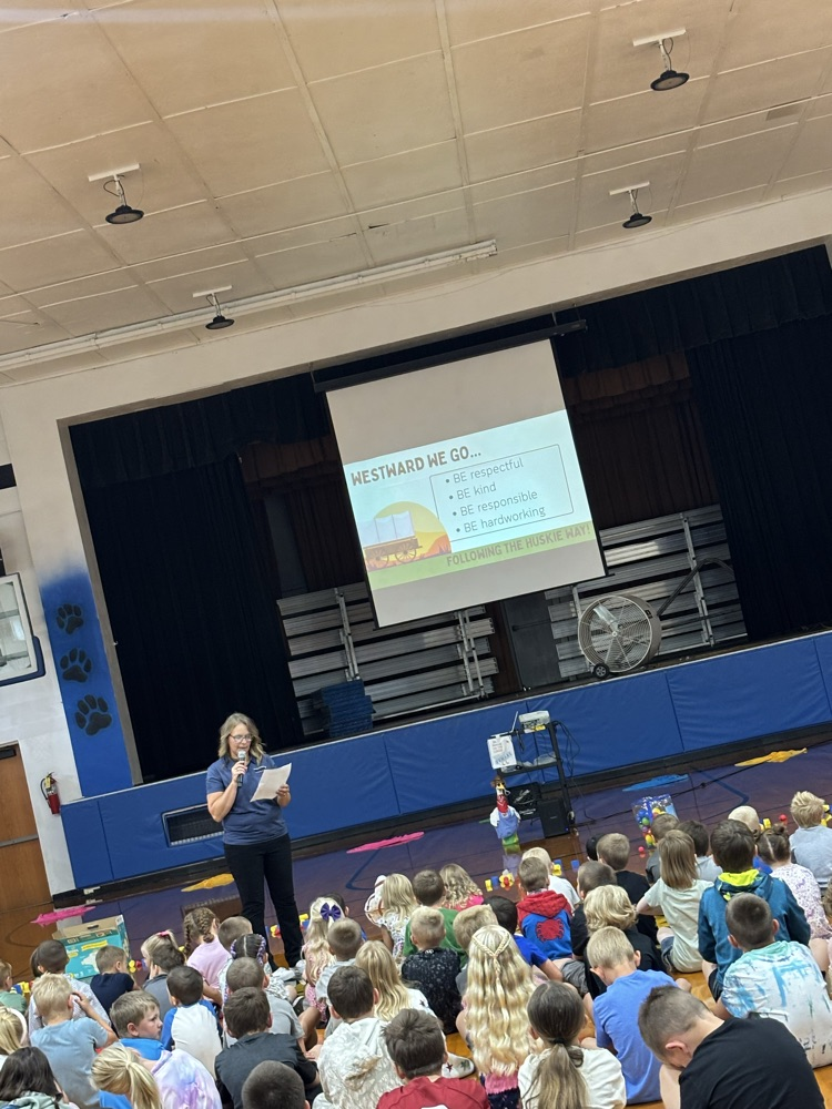 Our first assembly this year about our trip on the Oregon Trail! 😊