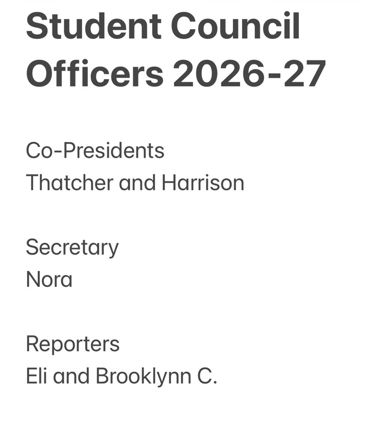 Student Council Officers 2026-27