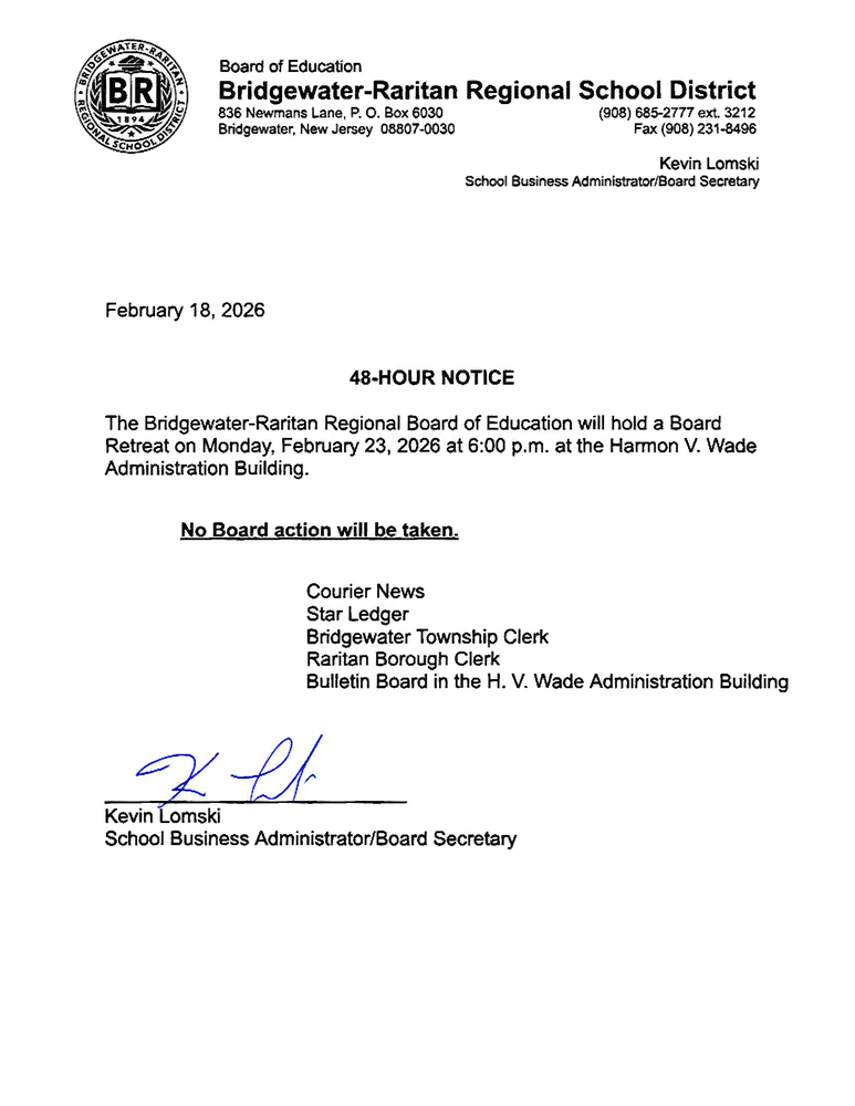 48-HOUR NOTICE RETREAT MEETING