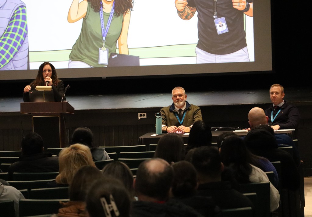 Megan godown and conner with screen