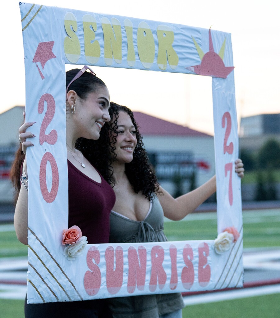 senior sunrise with two girls